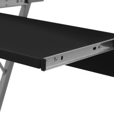 Vidaxl Čierny počítačový stôl s vysúvacou doskou pre klávesnicu a miš