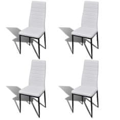 Vidaxl Jedálenský set, úzke línie, 4 stoličky s 1 skleneným stolom
