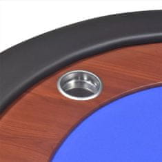 Vidaxl Pokerový stôl pre 10, zóna pre dílera, držiak na žetóny, modrý