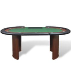 Vidaxl Pokerový stôl pre 10, zóna pre dílera, držiak na žetóny, zelený