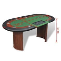 Vidaxl Pokerový stôl pre 10, zóna pre dílera, držiak na žetóny, zelený