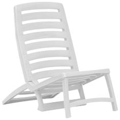 Vidaxl Skladacie plážové stoličky 4 ks biele plastové