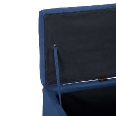 Vidaxl Lavica s úložným priestorom 116 cm modrá polyester