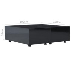 Vidaxl Konferenčný stolík čierny 100x100x35 cm vysoký lesk
