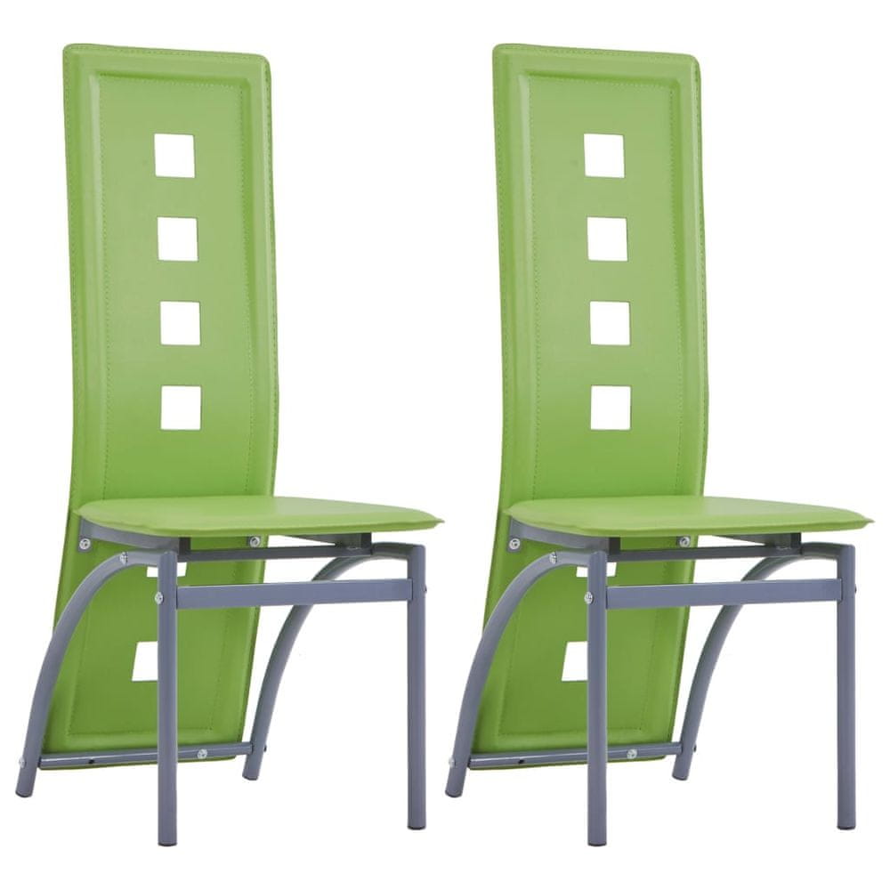 Petromila vidaXL Jedálenské stoličky 2 ks, zelené, umelá koža