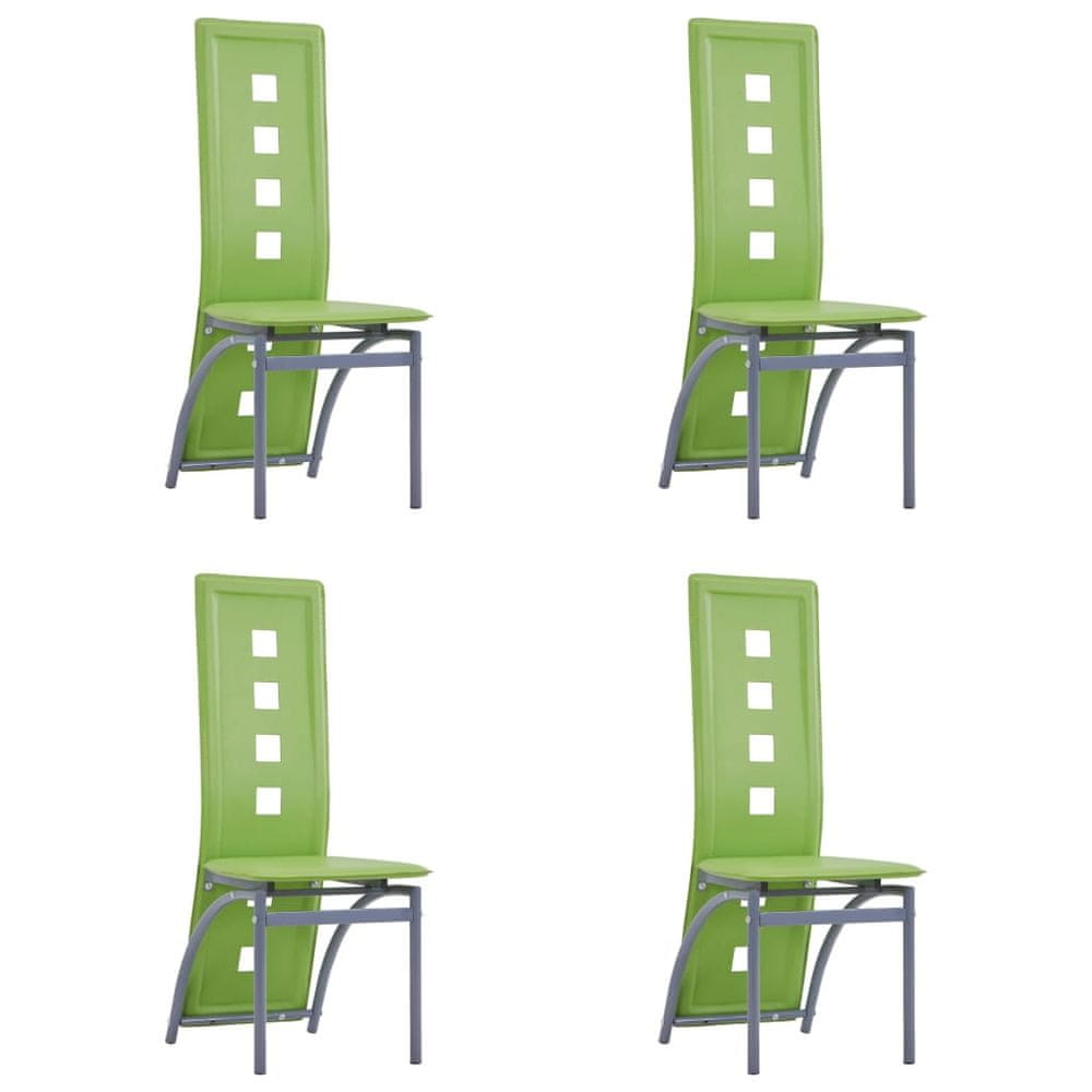 Petromila vidaXL Jedálenské stoličky 4 ks, zelené, umelá koža