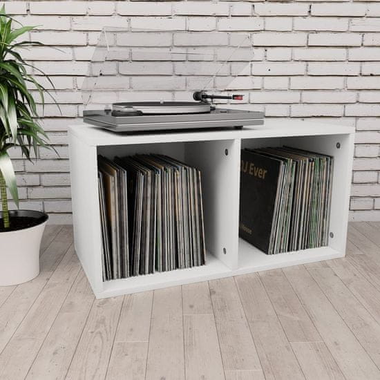Vidaxl Box na vinylové platne biely 71x34x36 cm drevotrieska