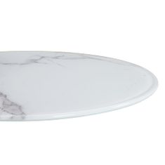 Vidaxl Stolová doska, biela Ø40 cm, sklo s mramorovou textúrou