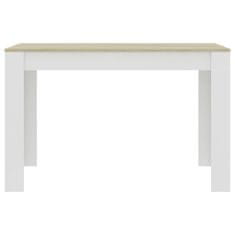 Vidaxl Jedálenský stôl biely a farba dub sonoma 120x60x76 cm drevotrieska