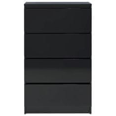 Vidaxl Komoda, lesklá čierna 60x35x98,5 cm, drevotrieska