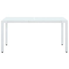 Vidaxl Záhradný stôl, biely 150x90x75 cm, polyratan
