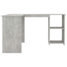 Vidaxl Rohový stôl v tvare L, betónovo sivý 120x140x75cm, drevotrieska