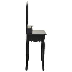 Vidaxl Toaletný stolík so stoličkou, čierny 80x69x141 cm, paulovnia