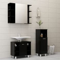 Vidaxl 3-dielna súprava kúpeľňového nábytku,lesklá čierna,drevotrieska