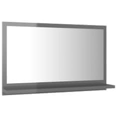 Vidaxl Kúpeľňové zrkadlo, lesklé sivé 60x10,5x37 cm, drevotrieska