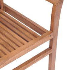Vidaxl Jedálenské stoličky 4 ks krémovo-biele podložky tíkový masív