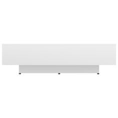 Vidaxl Konferenčný stolík, lesklý biely 115x60x31 cm, drevotrieska