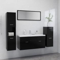 Vidaxl Súprava kúpeľňového nábytku čierna drevotrieska