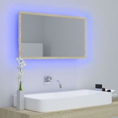 Vidaxl Kúpeľňové LED zrkadlo dub sonoma 80x8,5x37 cm drevotrieska