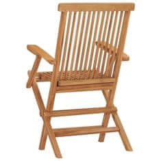 Vidaxl Skladacie záhradné stoličky z tíkového dreva, 4 ks