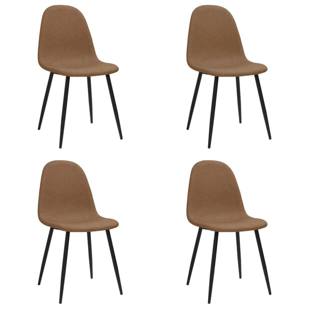 Petromila vidaXL Jedálenské stoličky 4 ks 45x54,5x87 tmavohnedé umelá koža