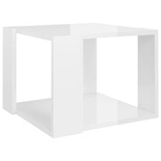 Vidaxl Konferenčný stolík lesklý biely 40x40x30 cm drevotrieska