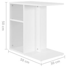 Vidaxl Príručný stolík biely 50x30x50 cm drevotrieska