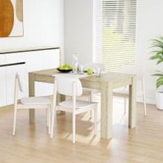 Vidaxl Jedálenský stôl biely a dub sonoma 140x74,5x76 cm drevotrieska