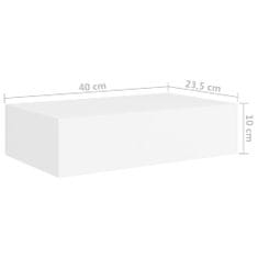 Vidaxl Nástenná zásuvková polica biela 40x23,5x10 cm MDF