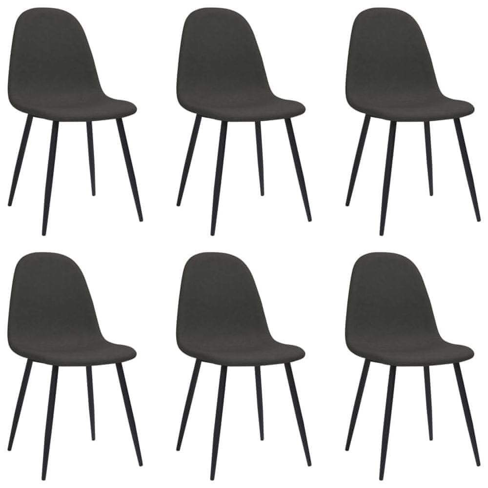 Vidaxl Jedálenské stoličky 6 ks, čierne, umelá koža