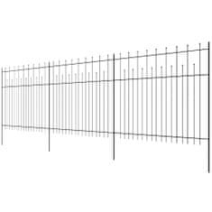 Vidaxl Palisádový plot s hrotmi, oceľ 600x200 cm, čierny