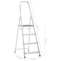 Vidaxl Hliníkový rebrík so 4 schodíkmi nosnosť 150 kg