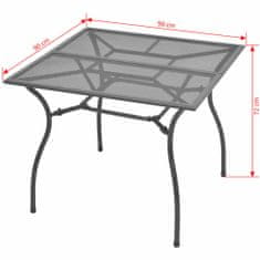 Vidaxl Záhradný stôl 90x90x72 cm, oceľová sieťovina