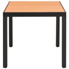 Petromila vidaXL Záhradný stôl, hnedý 80x80x74 cm, hliník a WPC
