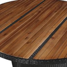 Vidaxl Záhradný stôl 150x74 cm, polyratan a akáciový masív