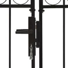 Petromila vidaXL Dvojkrídlová plotová brána s oblúkom, oceľ 300x125 cm, čierna