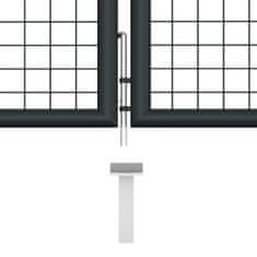 Vidaxl Záhradná brána, pletivo, pozinkovaná oceľ 400x125 cm, sivá