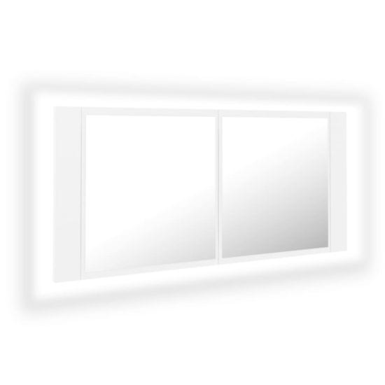 Vidaxl LED kúpeľňová zrkadlová skrinka biela 100x12x45 cm