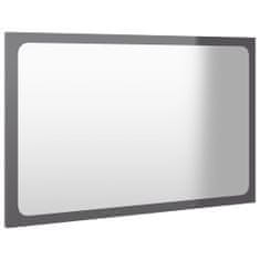 Vidaxl Kúpeľňové zrkadlo lesklé sivé 60x1,5x37 cm drevotrieska