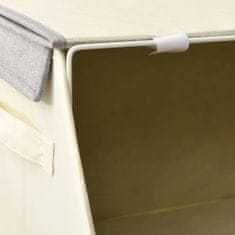 shumee Súprava úložných boxov s poklopmi 4 ks látková sivo-krémová