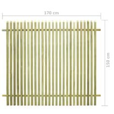 Vidaxl Záhradný plot, impregnovaná borovica 170x150 cm