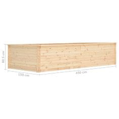 Vidaxl Vyvýšený záhradný záhon 450x150x80,5 cm, borovicové drevo 19 mm