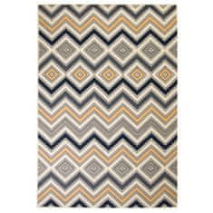 Vidaxl Moderný koberec, zigzag dizajn, 160x230 cm, hnedý/čierny/modrý