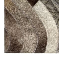 Vidaxl Koberec sivý/strieborný 120x170 cm z kúskov pravej kože so srsťou