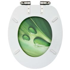 Petromila vidaXL WC sedadlá s poklopom s pomalým uzatváraním 2 ks MDF zelené dizajn s kvapkami
