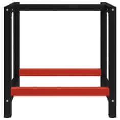 Vidaxl Rám na pracovný stôl kovový 80x57x79 cm čierno-červený
