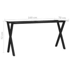 Vidaxl Stolové nohy na jedálenský stôl, rám v tvare X 160x70x72 cm