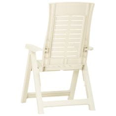 Vidaxl Záhradné sklápacie stoličky 2 ks plastové biele