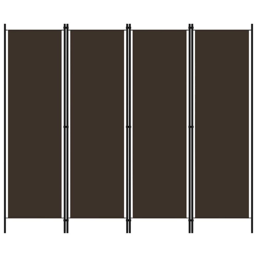 Vidaxl 4-panelový paraván hnedý 200x180 cm