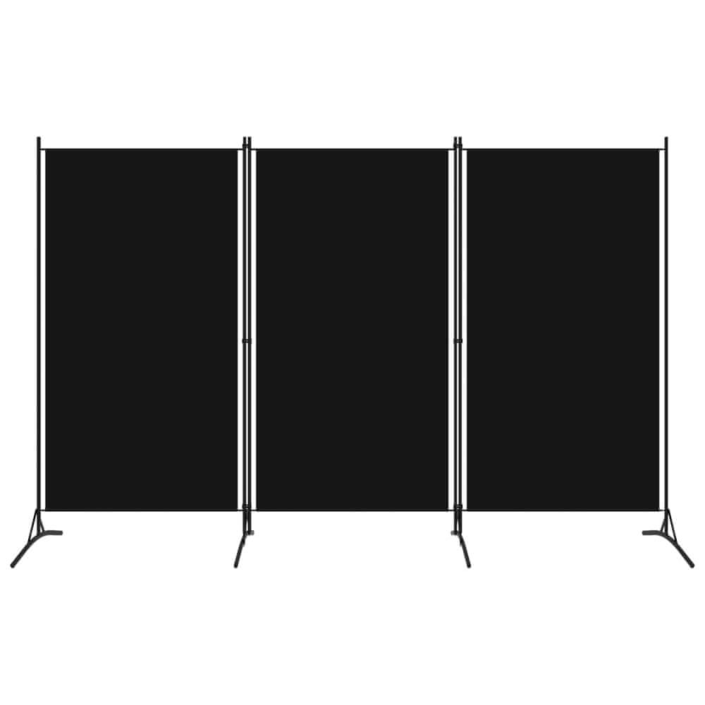 Vidaxl 3-panelový paraván čierny 260x180 cm